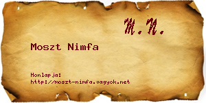 Moszt Nimfa névjegykártya
